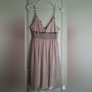 Rubber Ducky Polka Dot Ruffle Women's Dress Sz S Boho Formal Party Bussiness